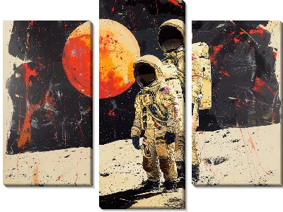 Модульная картина Семья космонавтов
