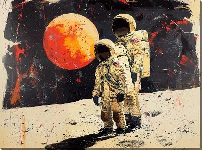 Картина маслом Семья космонавтов