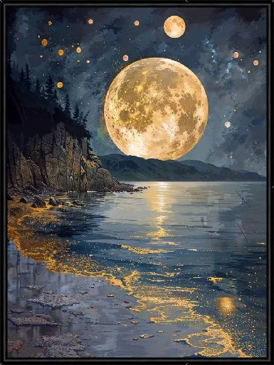 Картина Огромная желтая Луна