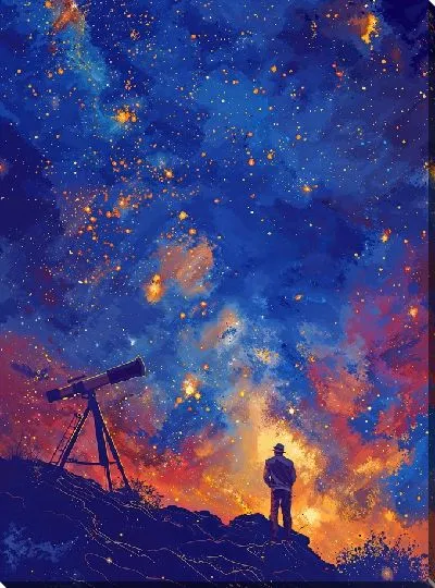 Картина маслом Наблюдатель звёзд