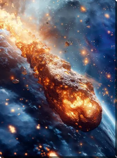 Картина маслом Огненный астероид