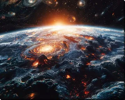 Картина маслом Сияние космоса