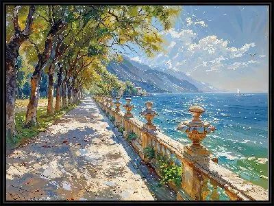 Летняя аллея вдоль моря