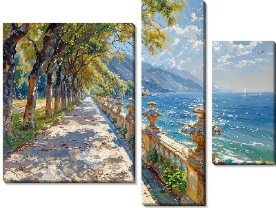 Летняя аллея вдоль моря