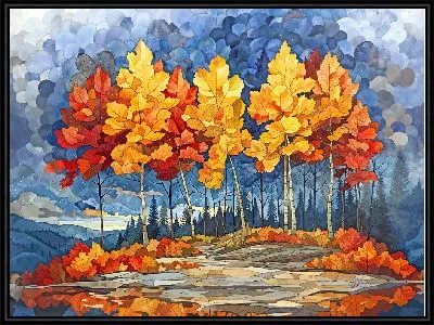 Картина Арт дубы осенью