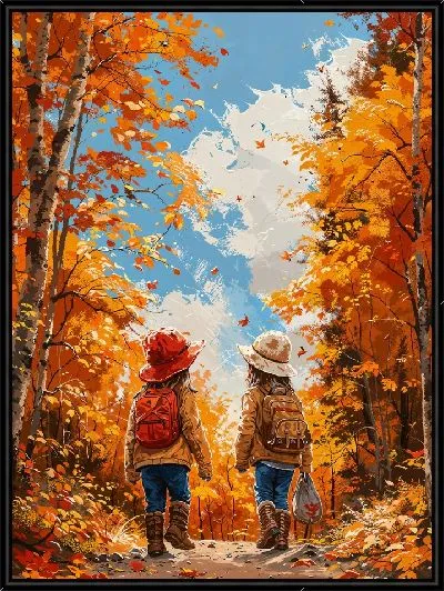 Картина Осенняя дорога в школу