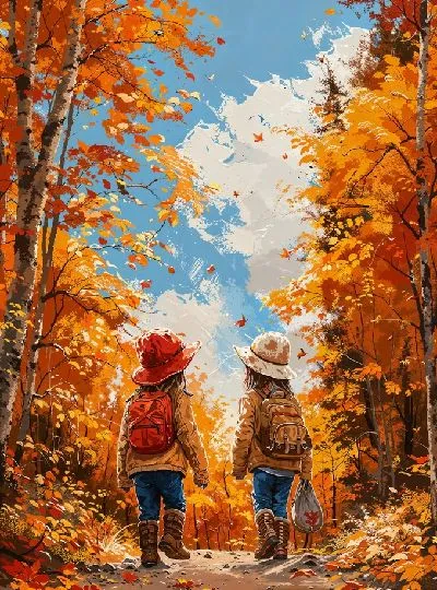 Плакат Осенняя дорога в школу