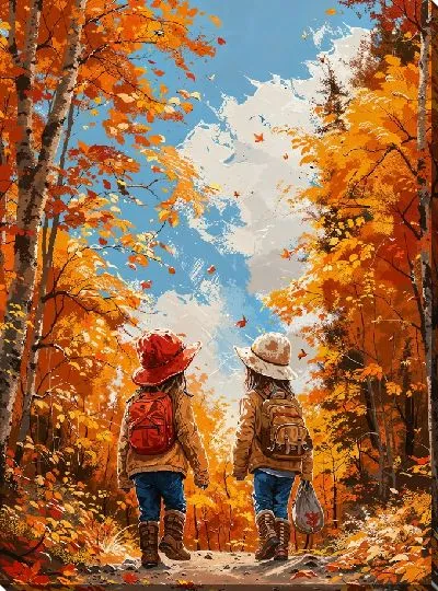 Постер Осенняя дорога в школу