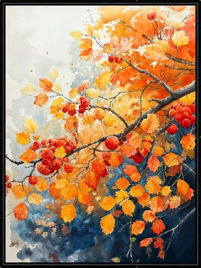 Картина Осення ветка с ягодами