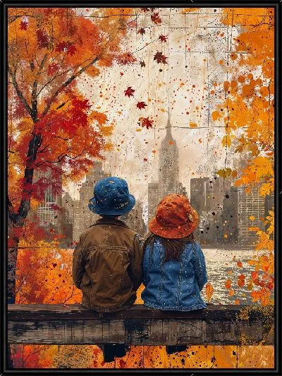 Картина Детский осенний вид