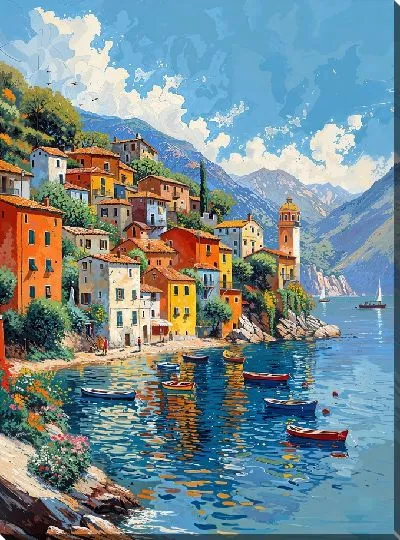 Постер Побережье итальянского озера