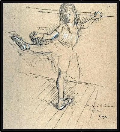 Картина Маленькая девочка тренируется в баре