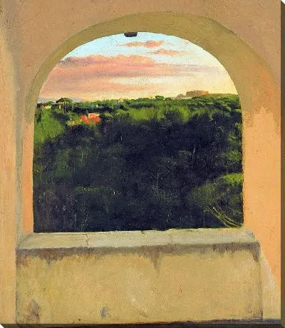 Картина Итальянский пейзаж сквозь окно в крыше
