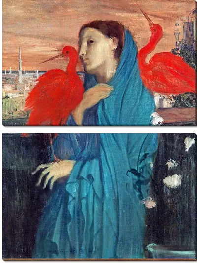 Картина Молодая женщина с Ибисом