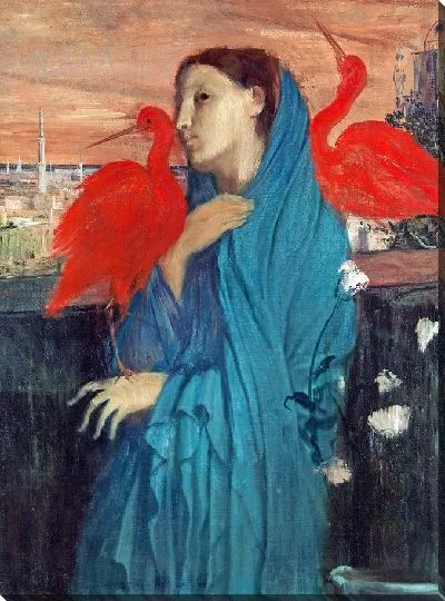 Картина Молодая женщина с Ибисом