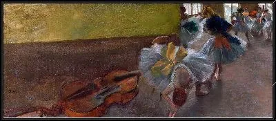 Картина Танцоры в репетиционном зале с контрабасом