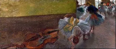 Картина Танцоры в репетиционном зале с контрабасом