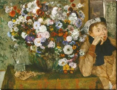 Картина Женщина, сидящая возле вазы с цветами (Мадам Поль Вальпинсон)