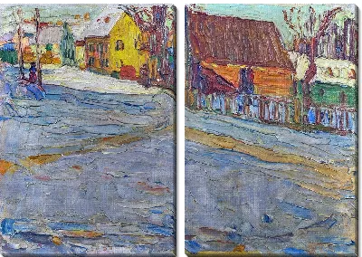 Картина Городской пейзаж. Этюд