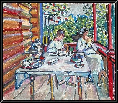 Картина Ахтырка. Нина и Татьяна на веранде