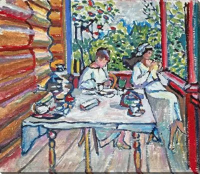 Картина Ахтырка. Нина и Татьяна на веранде