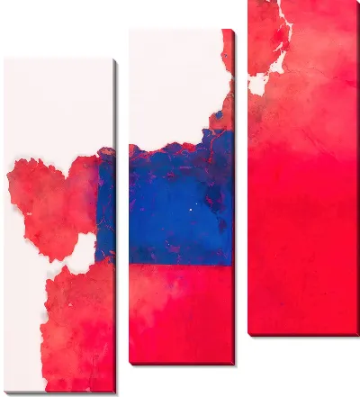 Картина Синий квадрат красного фона