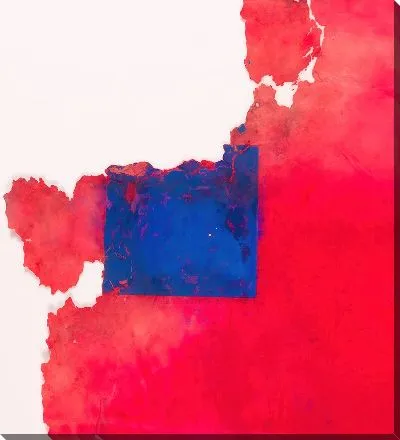 Синий квадрат красного фона