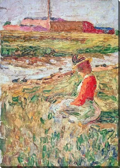 Картина Дама, сидящая на траве