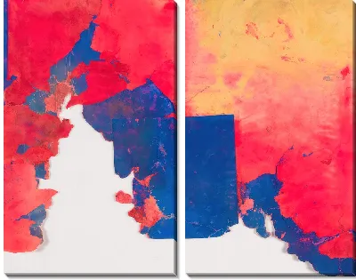 Синий квадрат красного фона