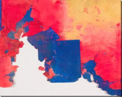 Синий квадрат красного фона