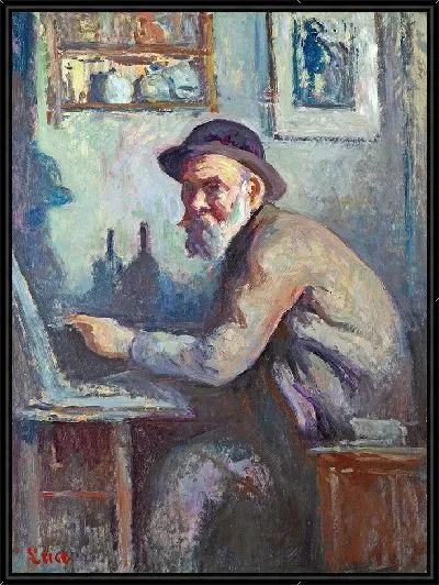 Картина Автопортрет у мольберта (1930)