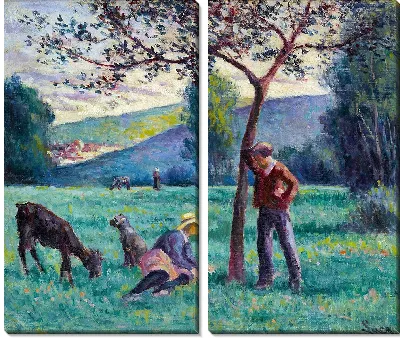 Картина Бесси-кюр-Кюр, пейзаж с яблоней