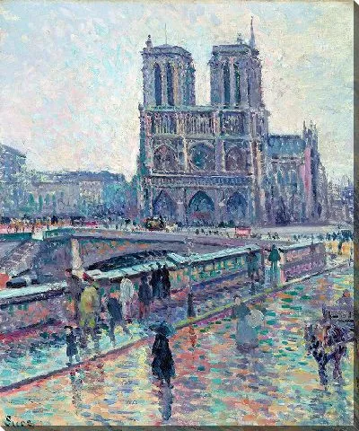 Картина Берега Сены с Нотр-Дамом под дождем (1900)