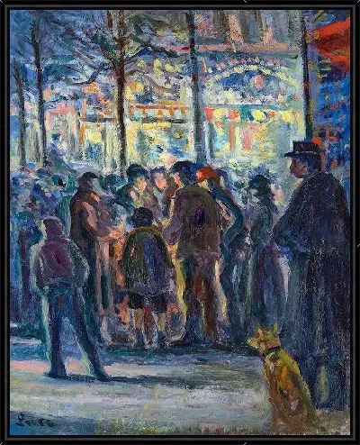 Картина Уличная сцена зимой (около 1915 г.)