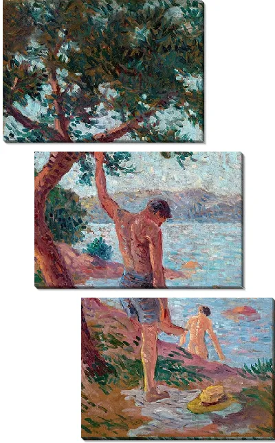 Картина Сен-Тропе, купальщики под сосновым лесом (1901 г.)