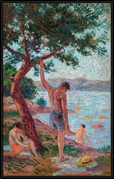 Картина Сен-Тропе, купальщики под сосновым лесом (1901 г.)