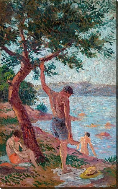 Картина Сен-Тропе, купальщики под сосновым лесом (1901 г.)