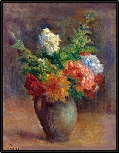 Картина Пионы, герани и белая сирень (около 1925 г.)