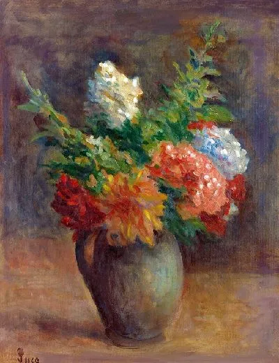 Картина Пионы, герани и белая сирень (около 1925 г.)