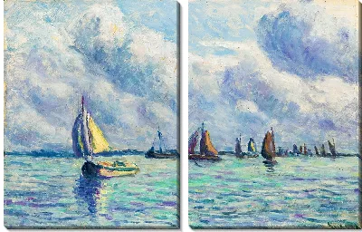 Картина Лодки на Маасе в Роттердаме (1909 г.)