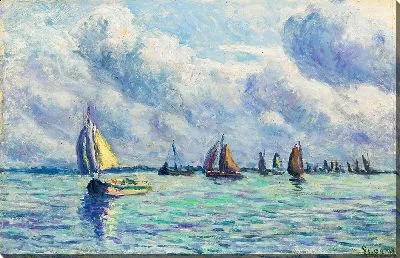 Картина Лодки на Маасе в Роттердаме (1909 г.)