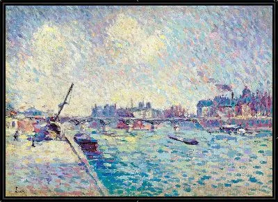 Картина Париж, Сена, Собор Парижской Богоматери вдали (1898 г.)