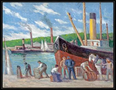 Картина Онфлер, напоминающий на набережной (1929)