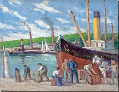 Картина Онфлер, напоминающий на набережной (1929)