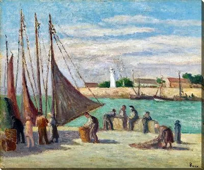 Картина Онфлер, На набережной
