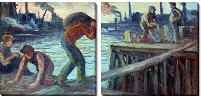 Картина Разгрузка баржи (около 1925-30 гг.)