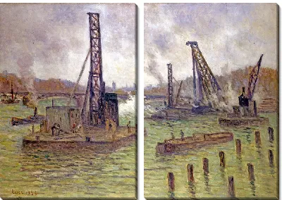 Картина Работы на Сене, у моста Сен-Пер (1936).