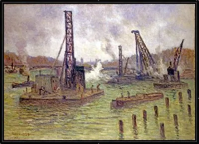 Картина Работы на Сене, у моста Сен-Пер (1936).