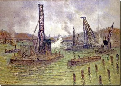Картина Работы на Сене, у моста Сен-Пер (1936).