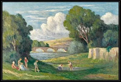 Картина Роллебуаз, купальщики у рукава Сены (1930)